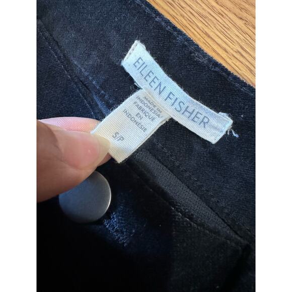 Eileen fisher Black Organic Cotton Stretch Velveteen Pant size SP - Picture 9 of 16